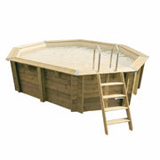 Piscina In Legno Ottagonale Northwood 300 - 3,00 X 4,00 H1,20 M - Liner Beige