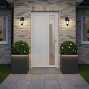 Fioriera da giardino con LED 2 pz Nero 40 x 40 x 40 cm Acciaio 8008127
