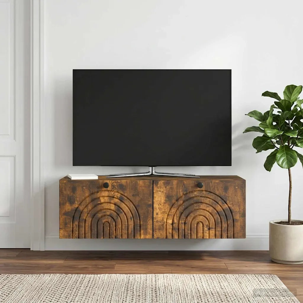 Mobile Porta TV da Muro Rovere Fumo 98 x 31 x 30 cm 898220