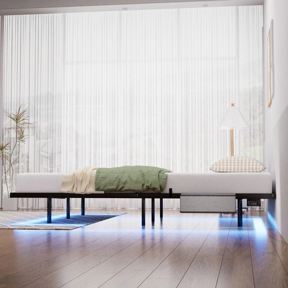 Letto piattaforma 140x200cm?- Xylo - design giapponese LED nero