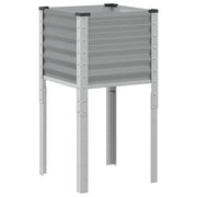 Fioriera rialzata per piante e fiori terrazza giardino 45 x 45 x 88 cm acciaio grigio 02_0037614