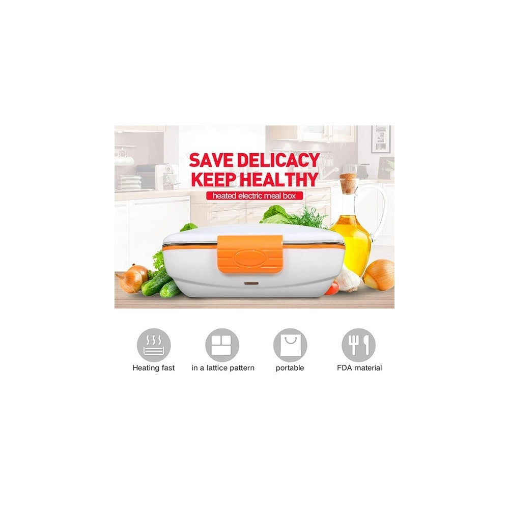 Trade Shop - Scaldavivande Elettrico Lunchbox Contenitore Porta Cibo 3 Scomparti +posate 40w -