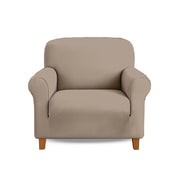 Copridivano In Velluto Elegante Impermeabile Tessuto Elasticizzato Antimacchia Copripoltrona Salva Divano Due Tre Posti Cover Sofà Universale Certificato Oekotex Antigraffio Animali  Tortora - Copripoltrona