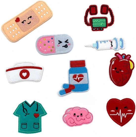 Patch per ricamo con disegno di cuore - 10 pezzi - Riparazione di abiti e moda - Ha uno stile unico - Tessuto ricamato
