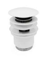 Piletta click-clack REMER con troppo pieno in ottone - Bianco Opaco