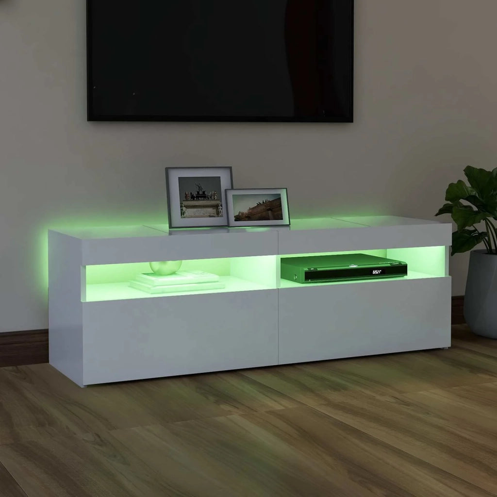 Mobile Porta TV con Luci LED Bianco 120x35x40 cm 804373