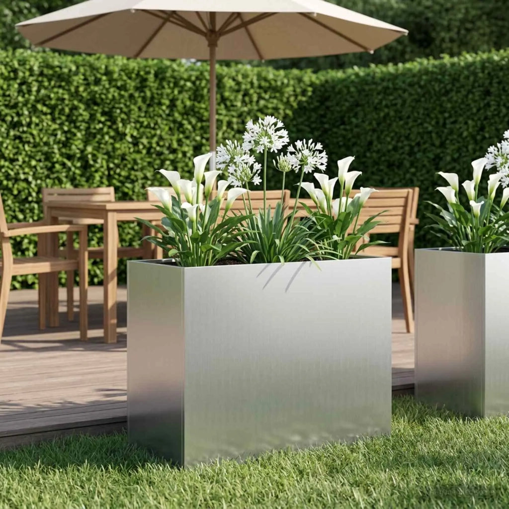 Vaso da giardino Argento 60 x 30 x 50 cm Acciaio zincato 8005578