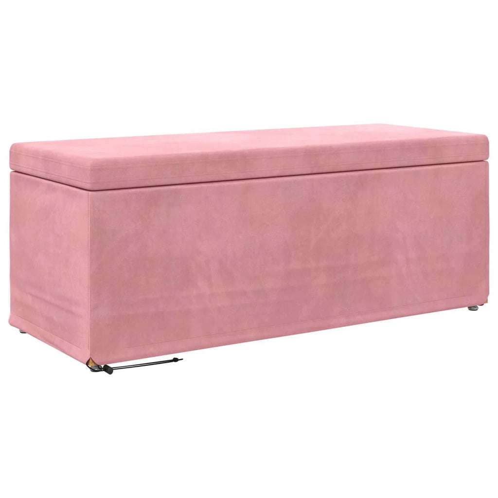 Pouf Rosa 101 x 41 x 40 cm Velluto e Legno Ingegnerizzato 876798