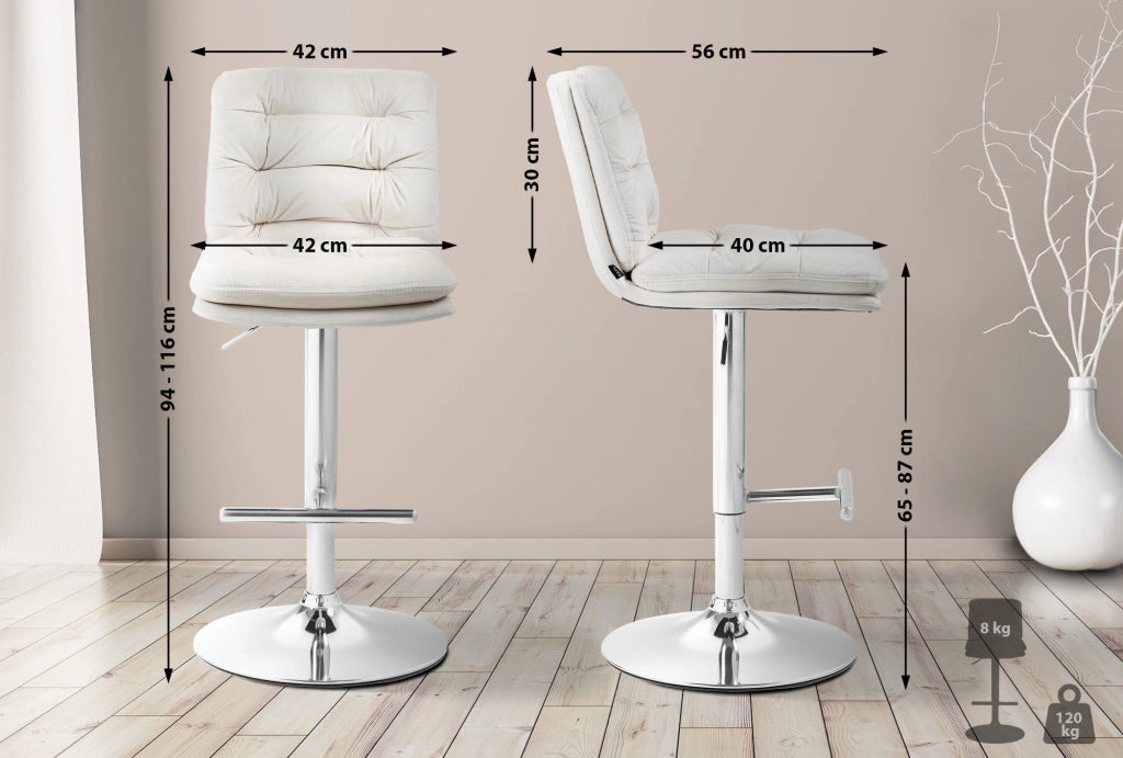 Barhocker Damar Samt chrom