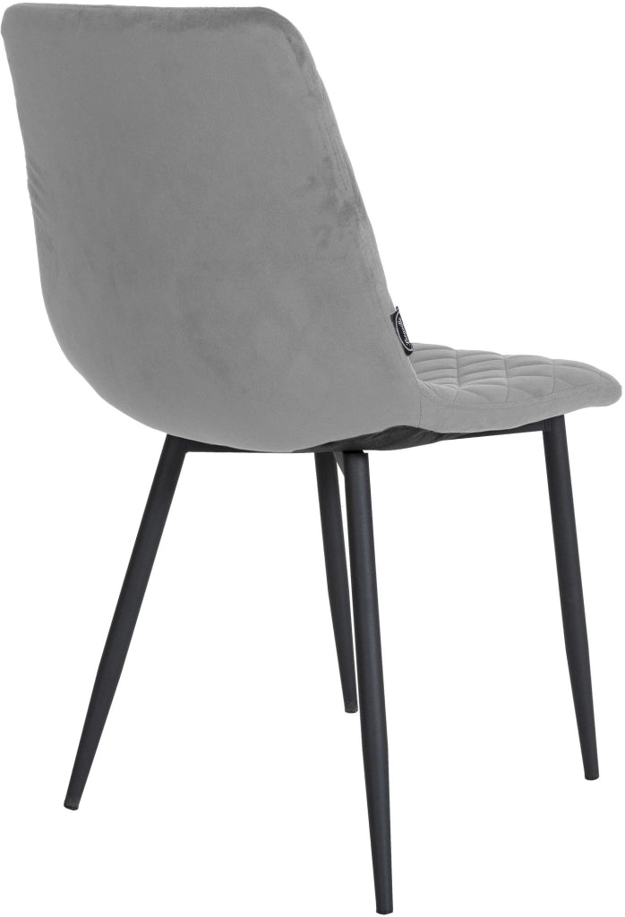 Sedia da pranzo Telde Velvet grigio