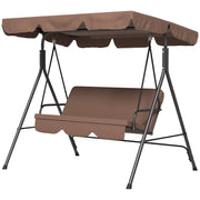 Dondolo da Giardino a 3 Posti con Cuscini 172x110x153 cm Marrone e Nero