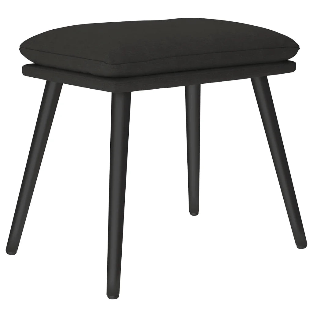 Poggiapiedi Nero 45x29,5x35 cm in Tessuto