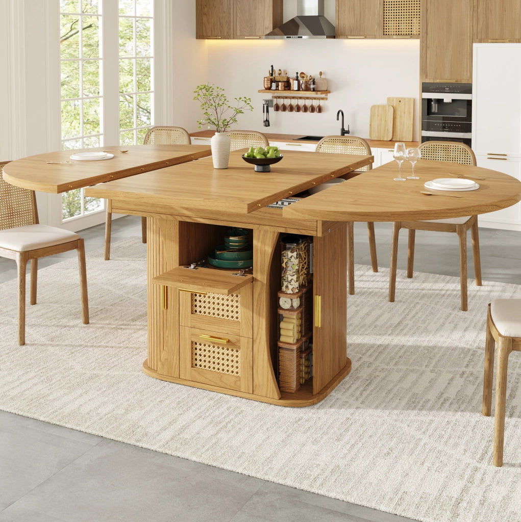 Tavolo da pranzo allungabile 118-158 cm con cassetti