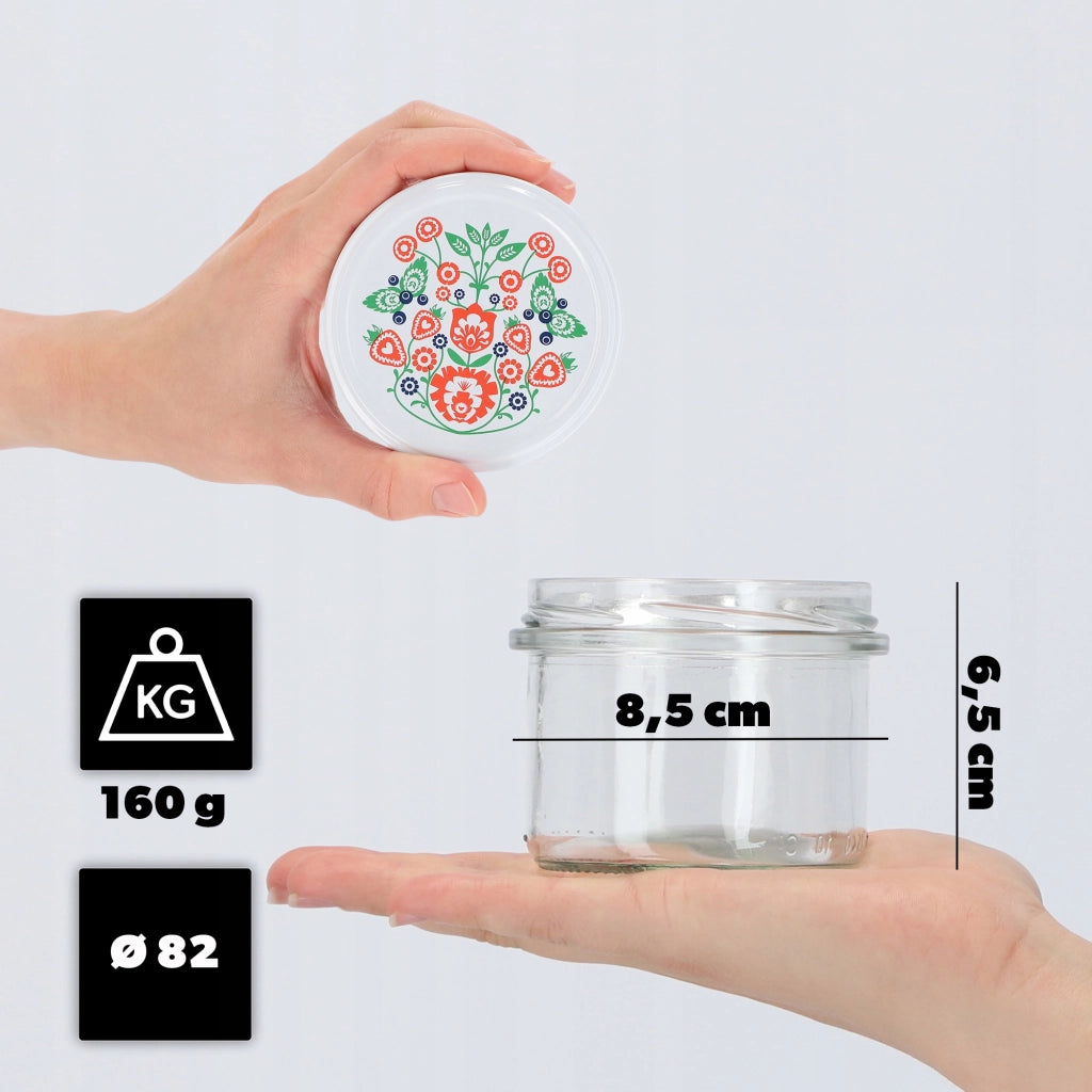 KADAX Tartu vasetti per conserva 235ml 50pz 82mm + coperchi "Folklore"