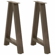 Gambe per tavolo da pranzo a forma di A 2 pz 60x(72-73) cm in acciaio