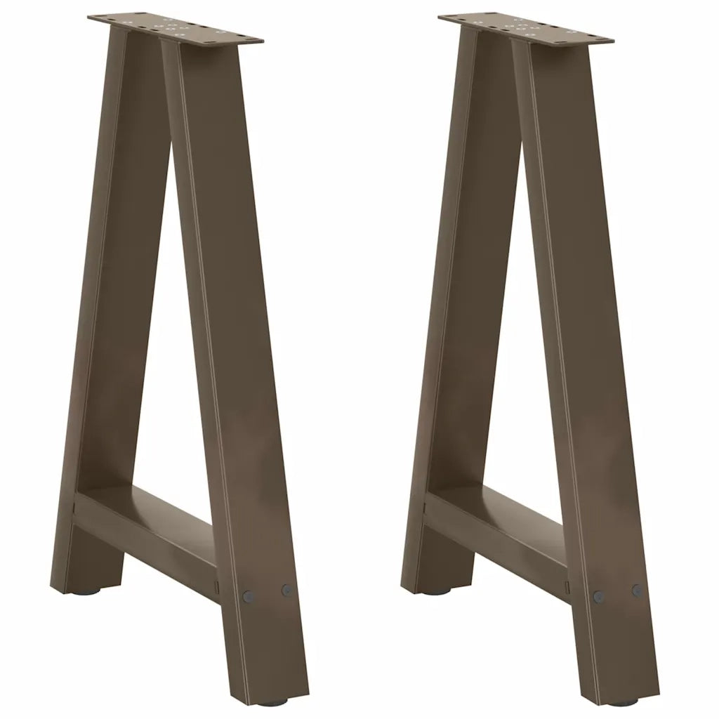 Gambe per tavolo da pranzo a forma di A 2 pz 60x(72-73) cm in acciaio
