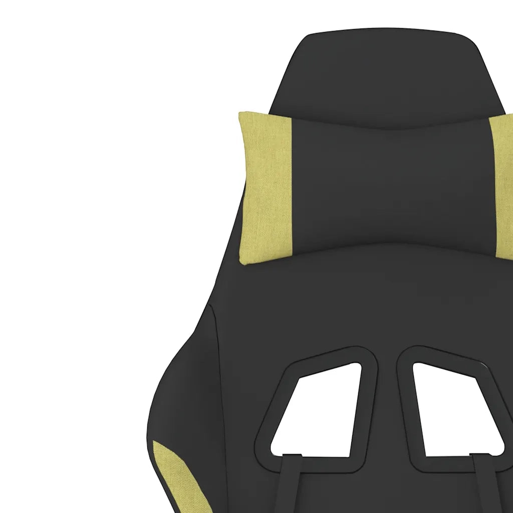 Sedia da Gaming Massaggio e Poggiapiedi Nero e Verde Chiaro 345506