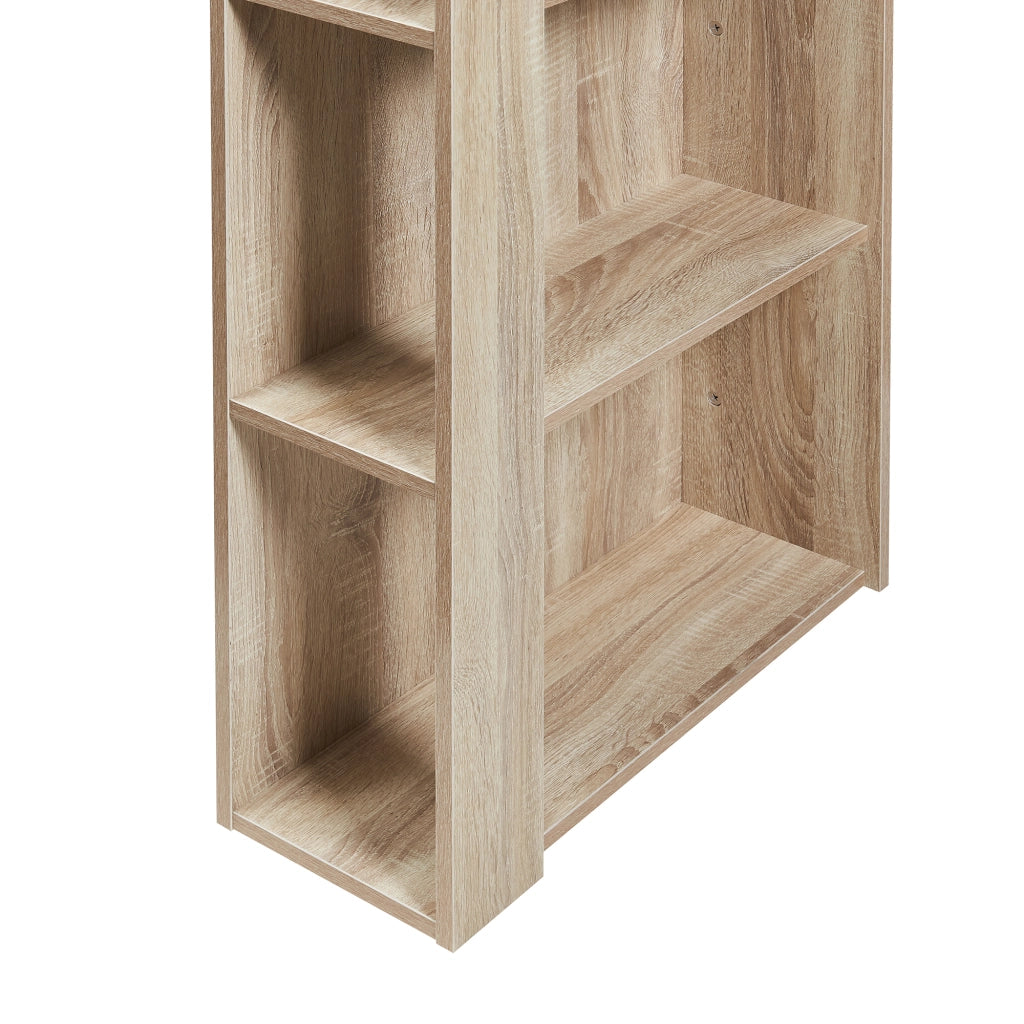 Tavolo Alto da Bar Danderyd Bancone a 3 Ripiani Laterali 120 x 60 x 106 cm - Effetto Rovere [en.casa]