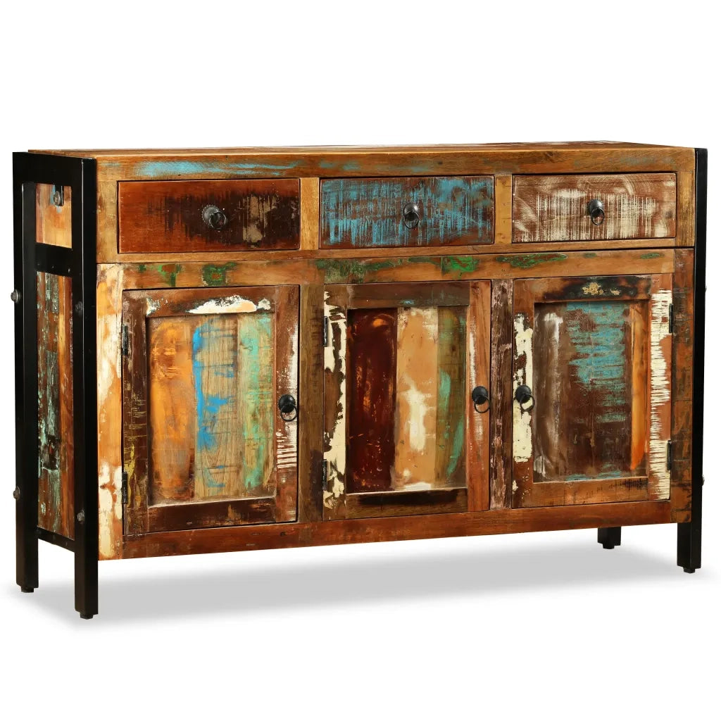 Credenza in Legno Massello di Recupero 120x35x76 cm 243984