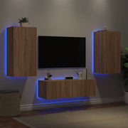 Mobili TV a Muro 3pz con Luci LED Rovere Sonomacod mxl 134339