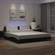 Giroletto con LED senza Materasso Zadar Nero e Bianco 200x200 cm 3214136