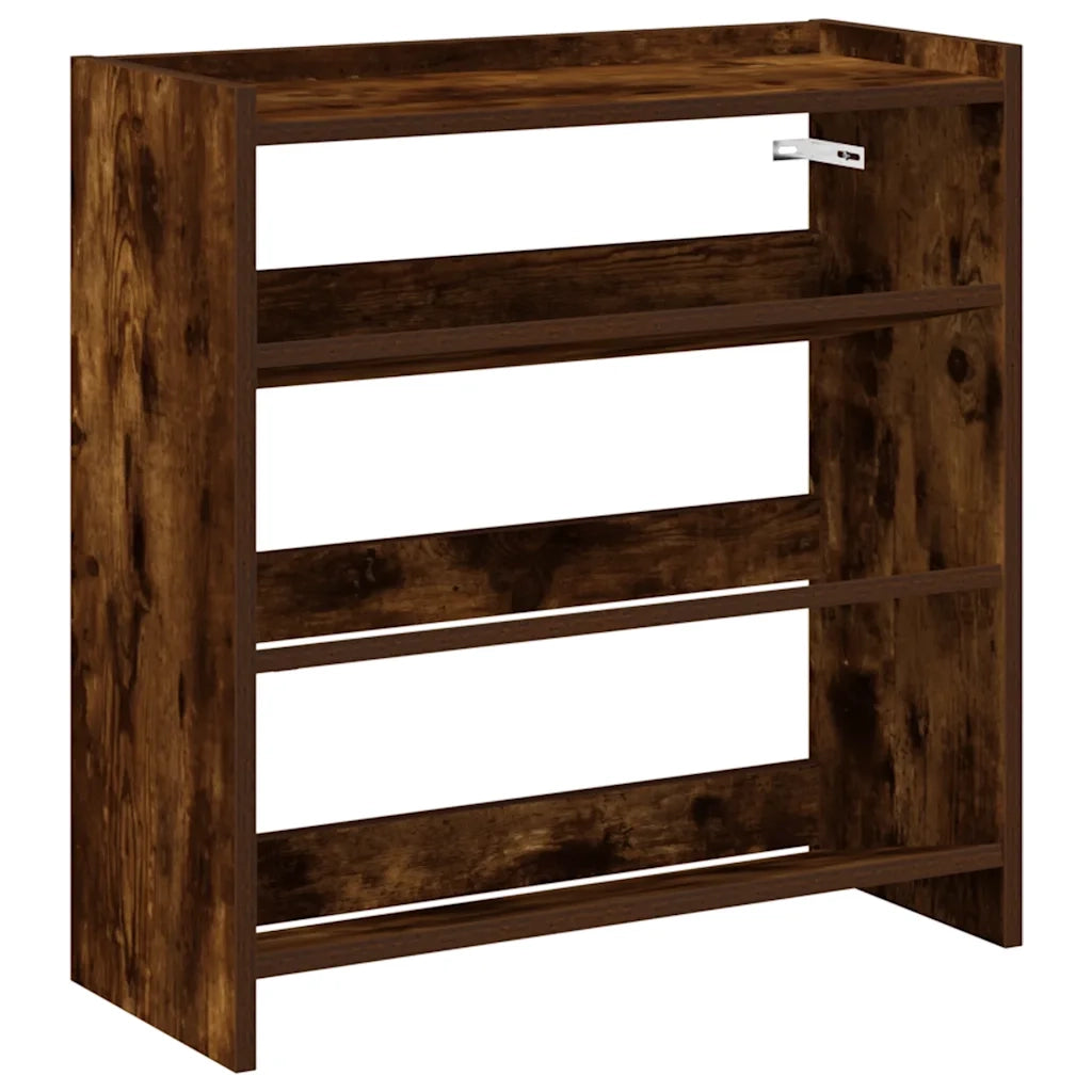 Scarpiera-Scaffale per scarpe Rovere Fumo 60x25x62 cm in Legno Multistrato