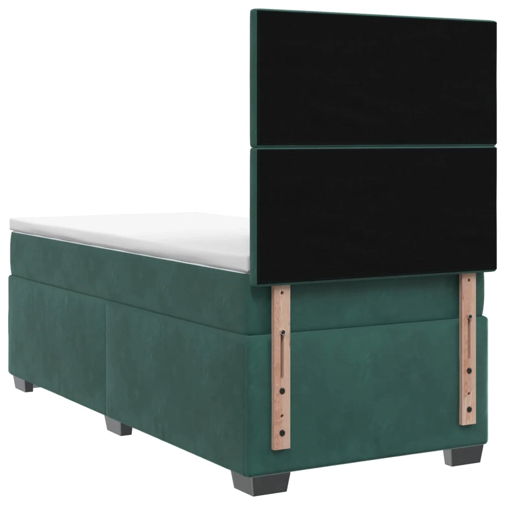Letto box spring con materasso Verde Scuro 100 x 200 cm Velluto 3455057
