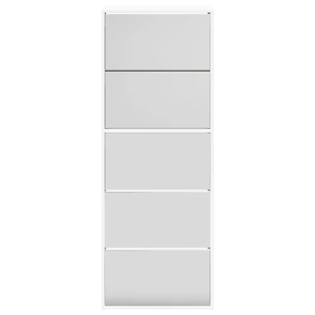 Scarpiera 5 Strati a Specchio Bianca 63x17x169,5 cm cod mxl 52332