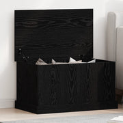 Box di Stoccaggio  Nero Rovere 70x40x38 cm Legno Ingegnerizzato