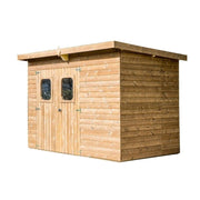 Casetta da giardino in legno termo-trattato 19 mm – 316x180 cm – porta vetrata e tetto bitumato – THE3218.02N Foresta