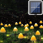 Lanterne LED per esterno a forma di funghi - 5 m cavo illuminante alimentato da pannelli solari - 8 modalità - illuminazione esterna decorativa per cortile, marciapiede, sentiero - bianco caldo