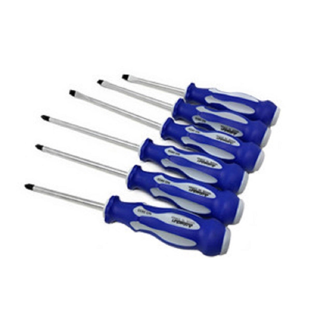 Trade Shop - Set Di Cacciaviti 6pz Con Punta Magnetica A Taglio E Stella Borsa Giraviti 50269 -