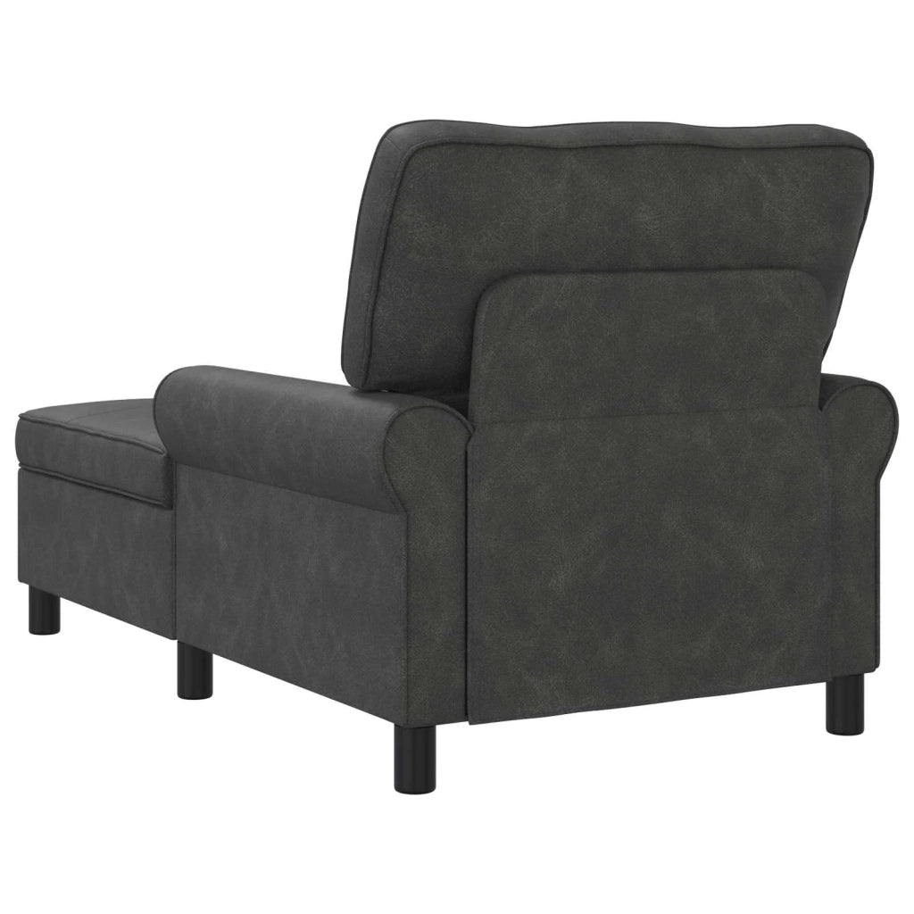 Chaise Lounge con cuscino Nero 91 x 157 x 91 cm Pelle Sintetica