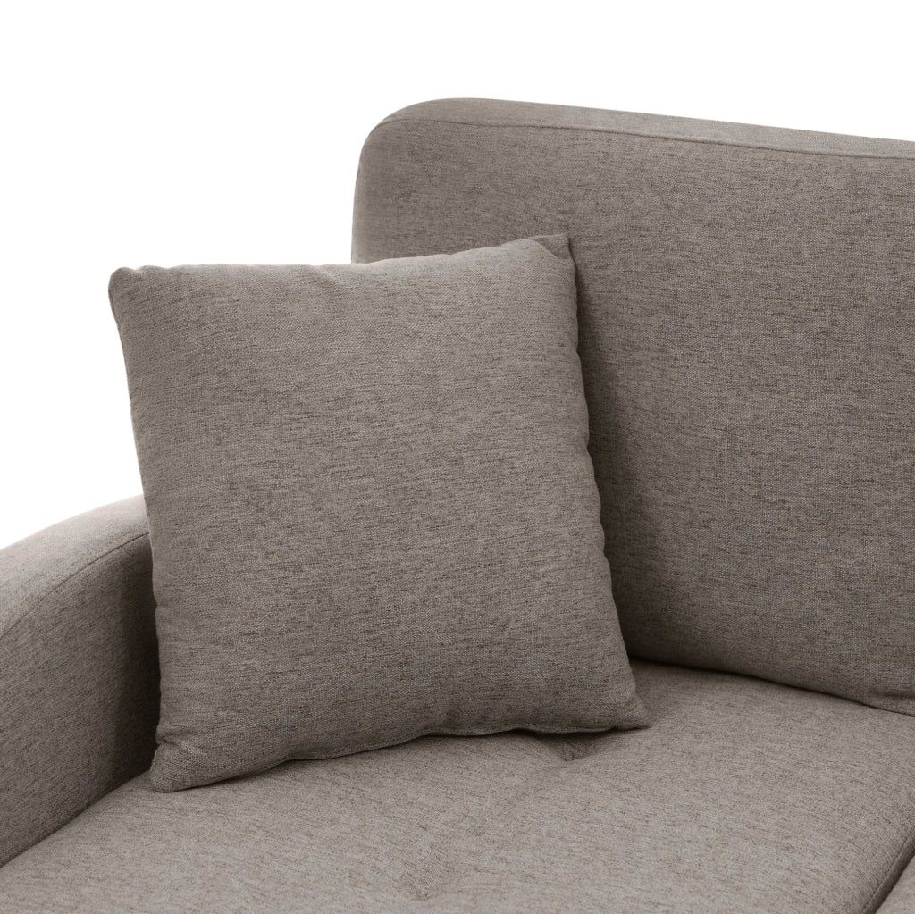 Divano angolare modulare 166x118x77 cm con chaise longue; imbottitura in foam; grigio scuro antico