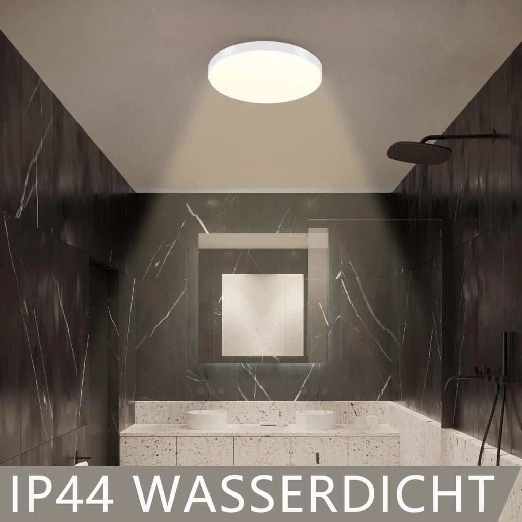 ZMH Lampada da soffitto plafoniera LED 12W bianco caldo IP44 21cm moderna per cucina