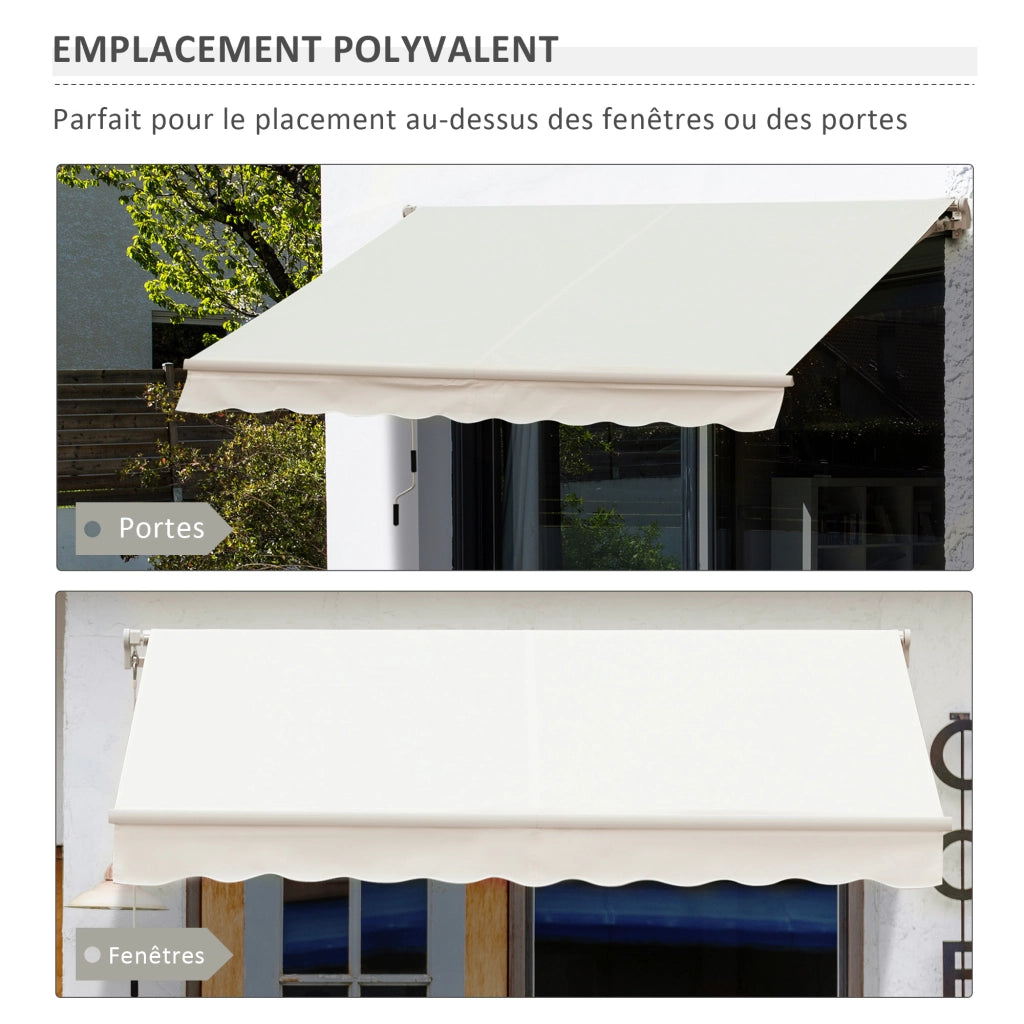 Tenda da esterno retrattile 295x245 cm ¨C zephmum ¨C crema, alluminio e poliestere
