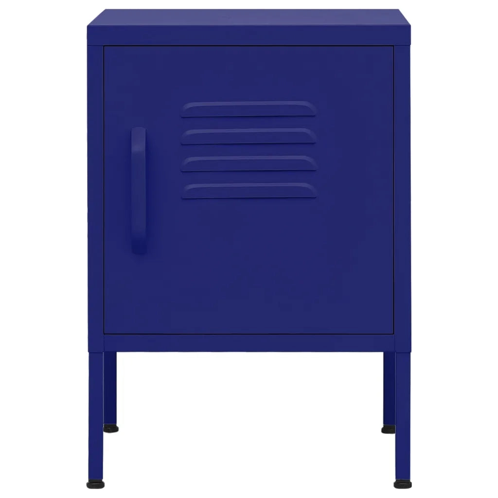 Comodino | Armadio da Notte | Mobiletto da notte Blu Marino 35x35x51 cm in Acciaio