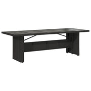 Tavolo da Giardino | Tavolino da esterno Piano in Vetro Nero 240x90x75 cm Polyrattan