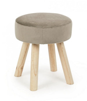 Set 2 Sgabelli  34x34x38 cm in Velluto Adeline Tortora