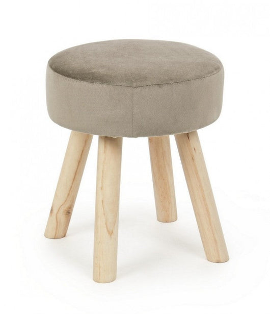 Set 2 Sgabelli  34x34x38 cm in Velluto Adeline Tortora