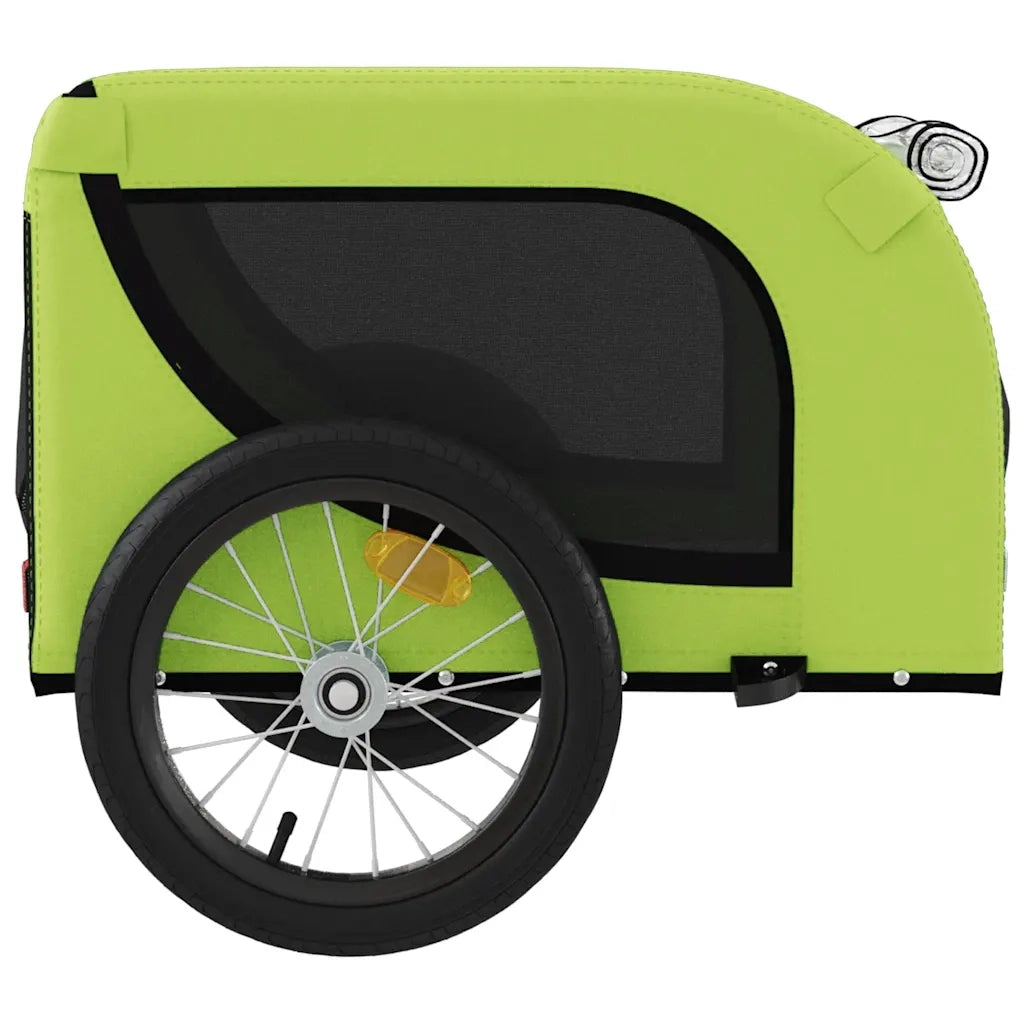 Rimorchio da Bici per Animali Verde e Nero Oxford e Ferro CFW3239221
