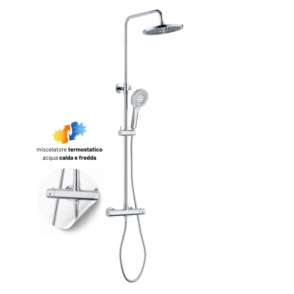 Colonna doccia slot termostatica cromata 2 funzioni soffione doccetta tondo *** pezzi 1