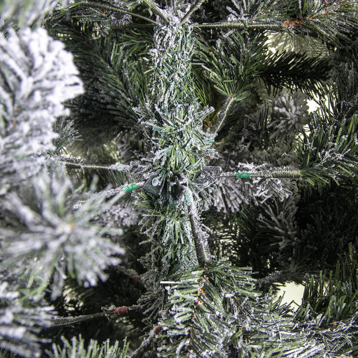 Albero di Natale Artificiale innevato 1189 rami cm Ø134xh210 Gennargentu Verde