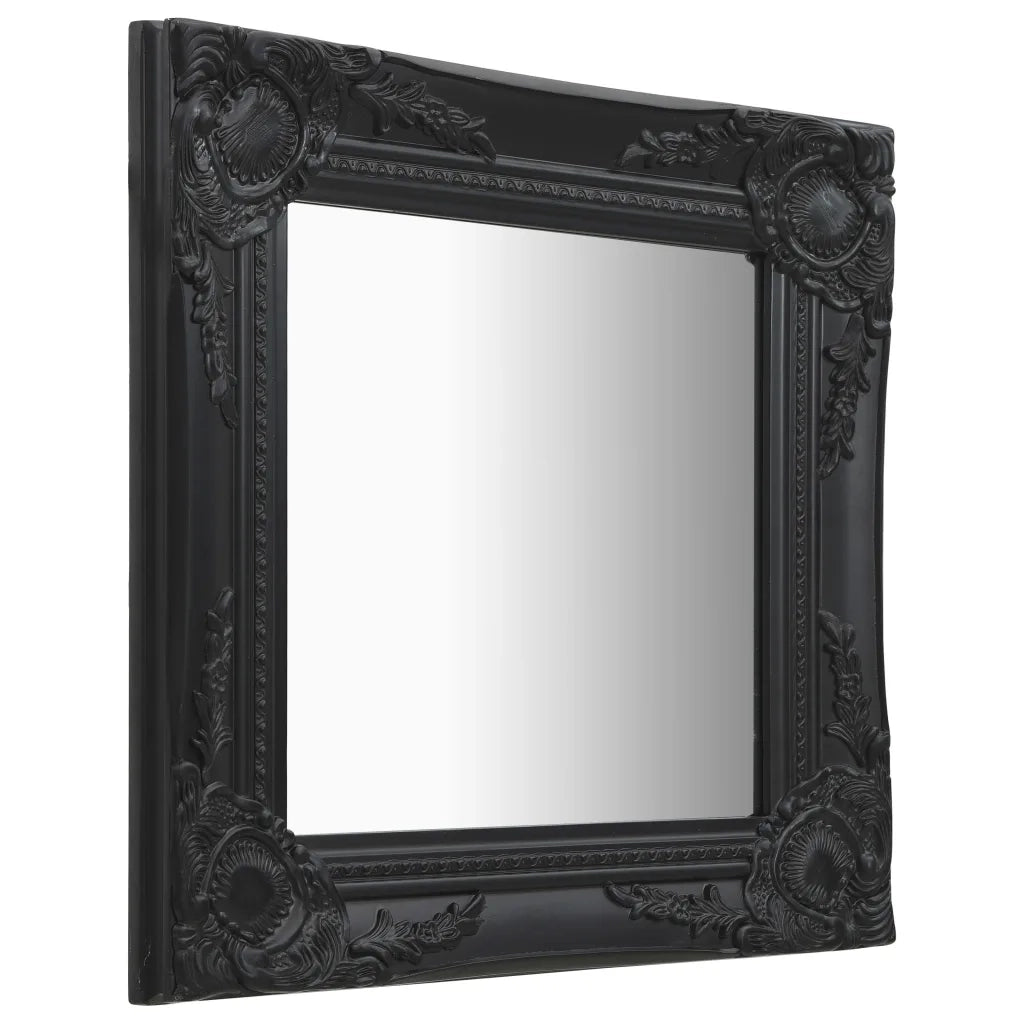 Specchio da Parete Stile Barocco-Specchio a Muro-Specchio Decorativo 40x40 cm Nero