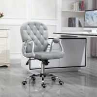 Sedia da Ufficio in Stile contemporaneo con Altezza Regolabile e Ruote Girevoli, 60x61x95105 cm, Grigia