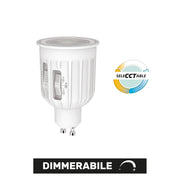 Alcapower Lampada LED Dicroica GU10 230V Dimmerabile 5CCT Selezionabile 6/8/10W, Flusso Luminoso Fino a 1200lm, Classe Energetica D, 50x76.5mm