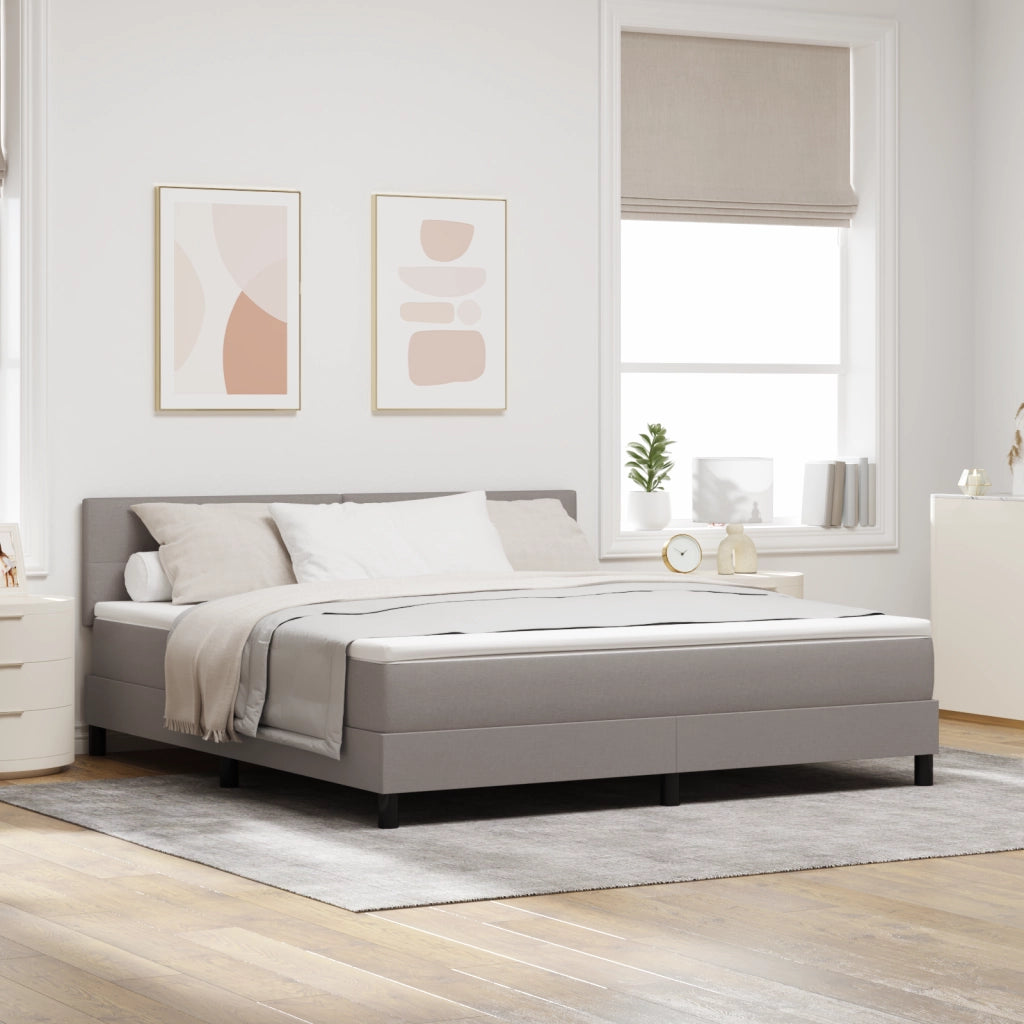 Letto con rete a molle e materasso taupe 180x200 cm Tessuto