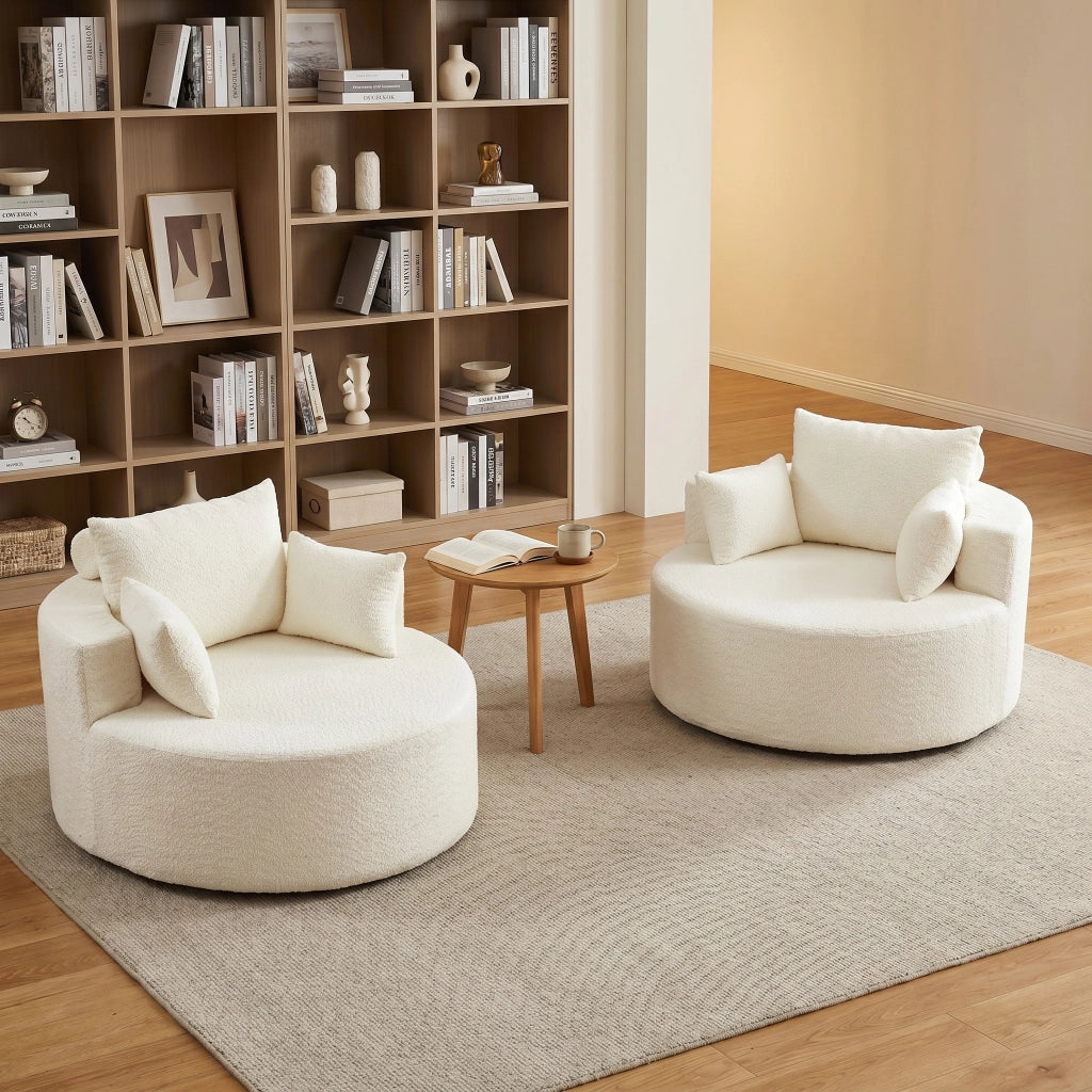 Poltrona modulare in chenille senza montaggio per soggiorno e camera da letto beige 44 kg