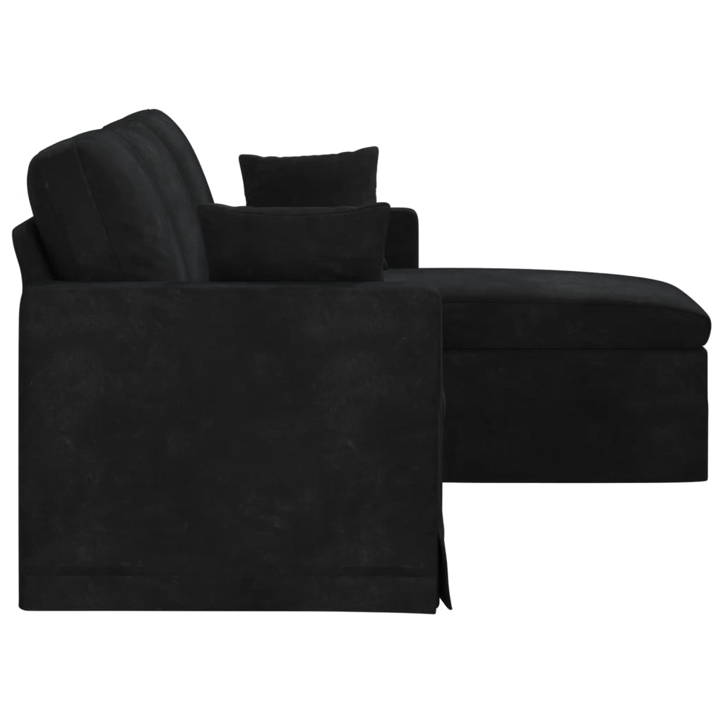 Divano Nero 198 x 134 x 80 cm Velluto 42024455