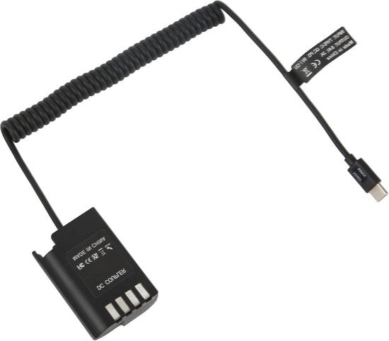 Adattatore di alimentazione per batteria tipo dummy, compatibile con QC e PD, per fotocamere digitali Lumix S5, DCS5, DCS5K, GH5M2, GH6.
